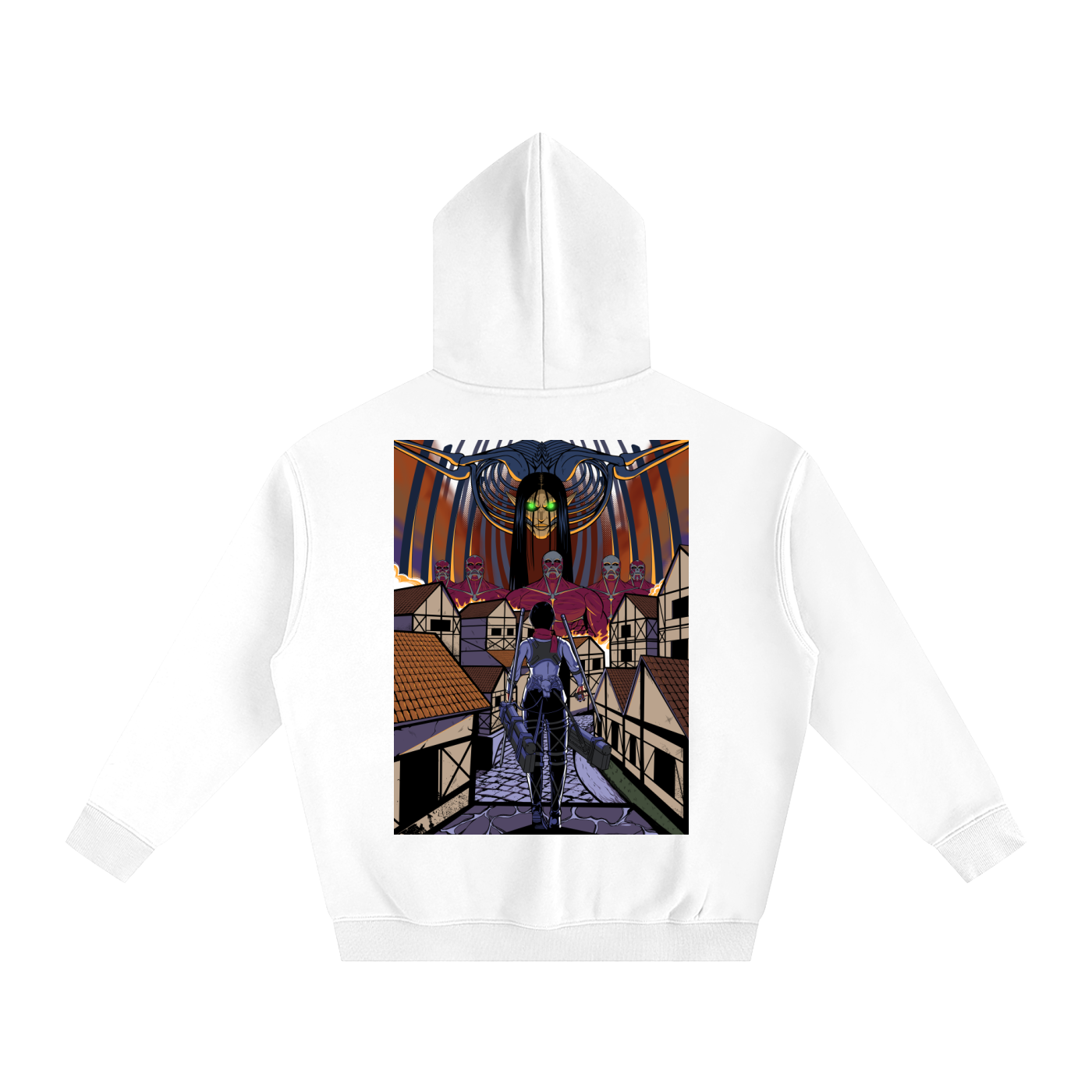 SUDADERA DE RUMBLING DE MIKASA DE ATTACK ON TITAN