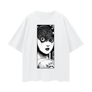 CAMISETA OVERSIZE NIÑA ESPIRAL UZUMAKI JUNJI ITO