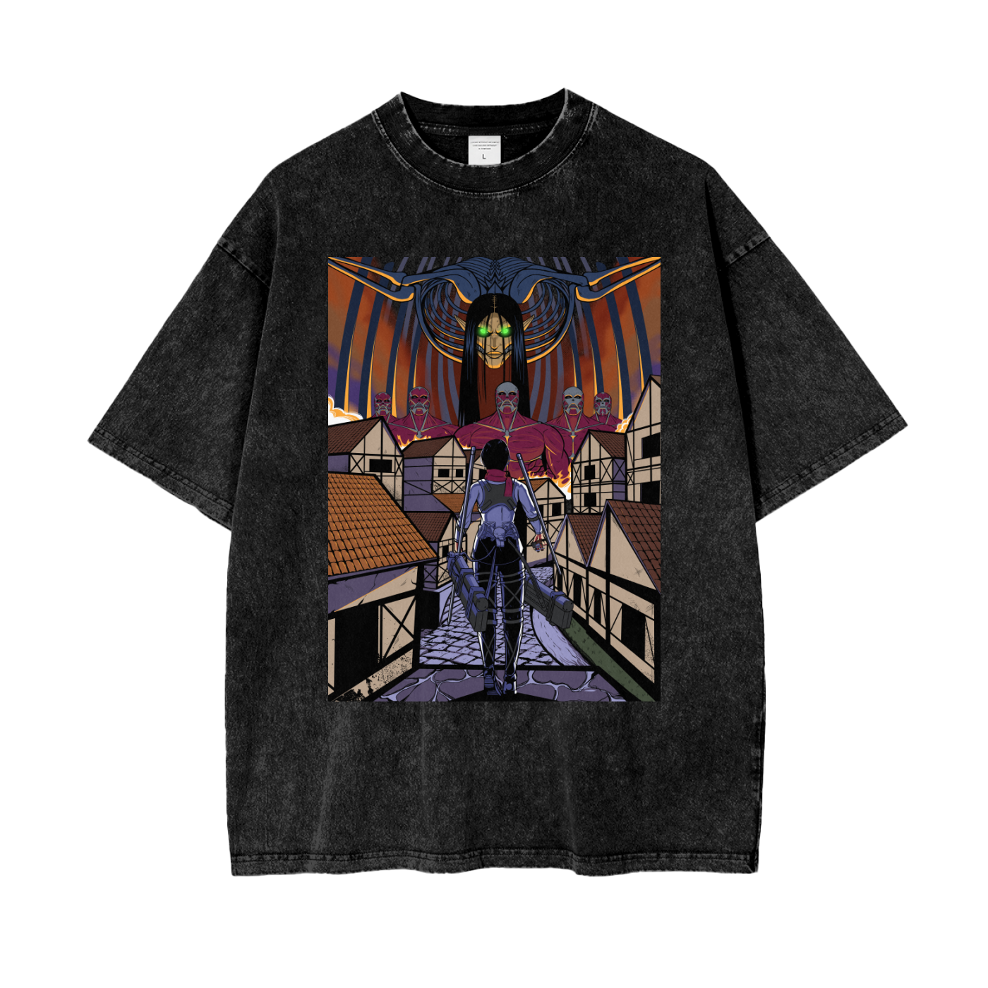 T-SHIRT ATTACK ON TITAN SNOW WASH MIKASA RUMBLING