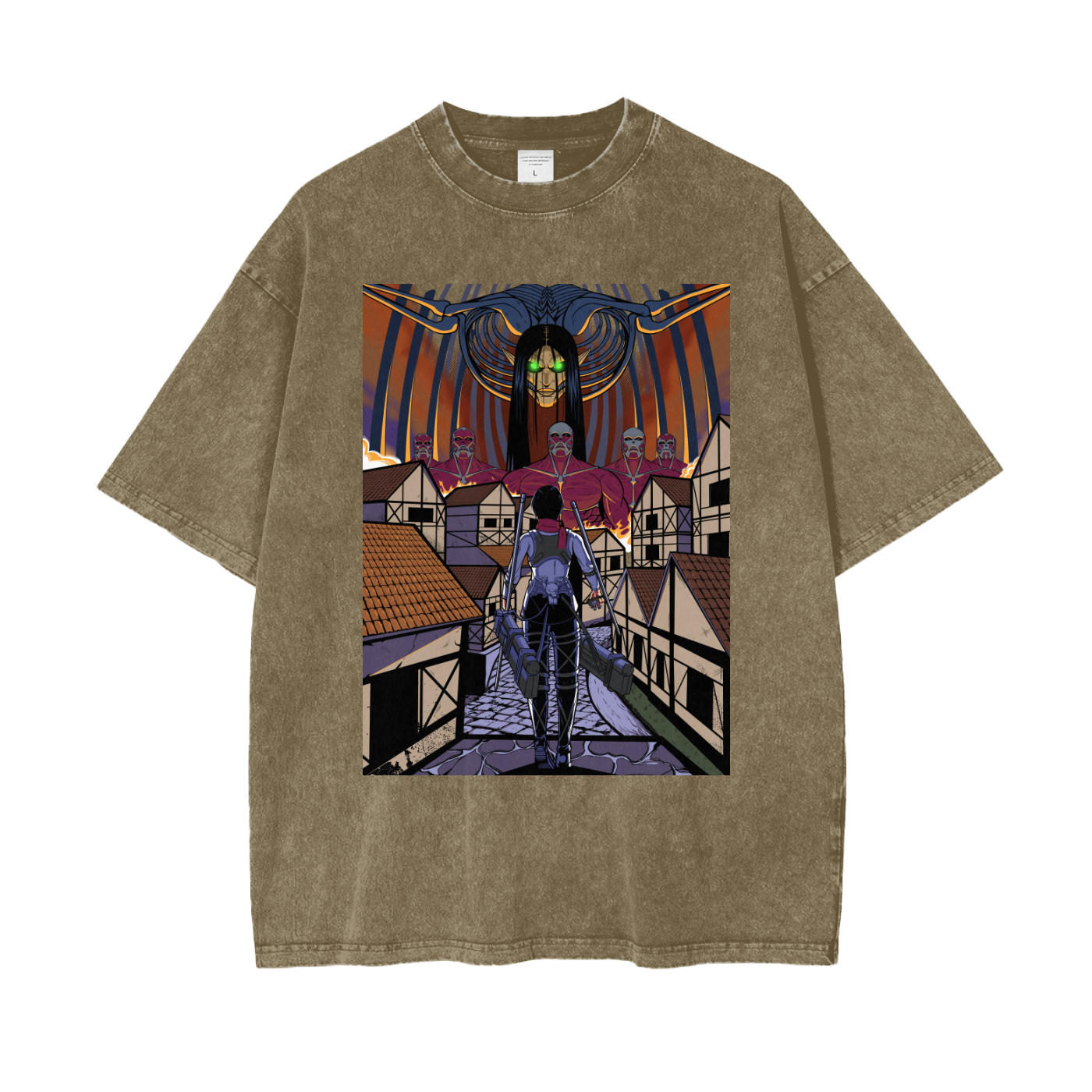 T-SHIRT ATTACK ON TITAN SNOW WASH MIKASA RUMBLING
