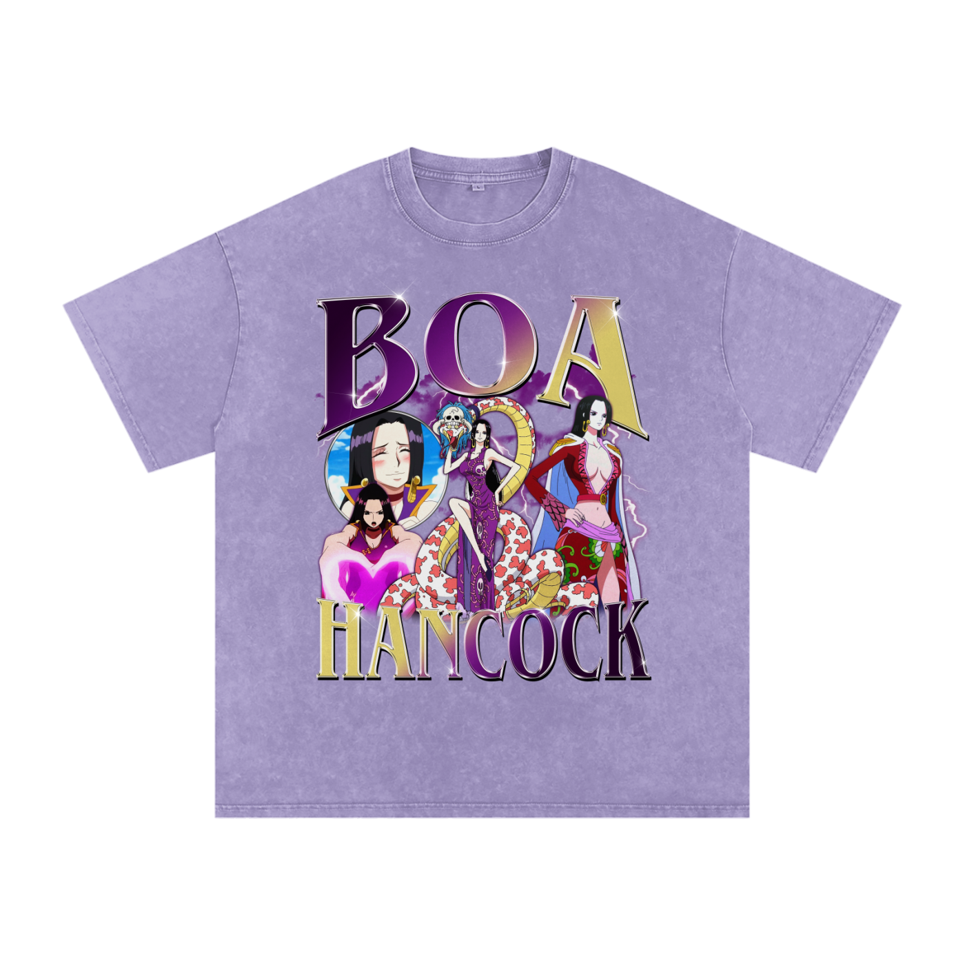 ONE PIECE BOA HANCOCK SNOW WASH T-SHIRT