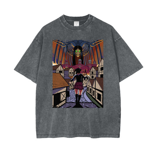 ATTACK ON TITAN SNOW WASH GOTH MIKASA T-SHIRT