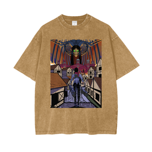 T-SHIRT ATTACK ON TITAN SNOW WASH MIKASA RUMBLING