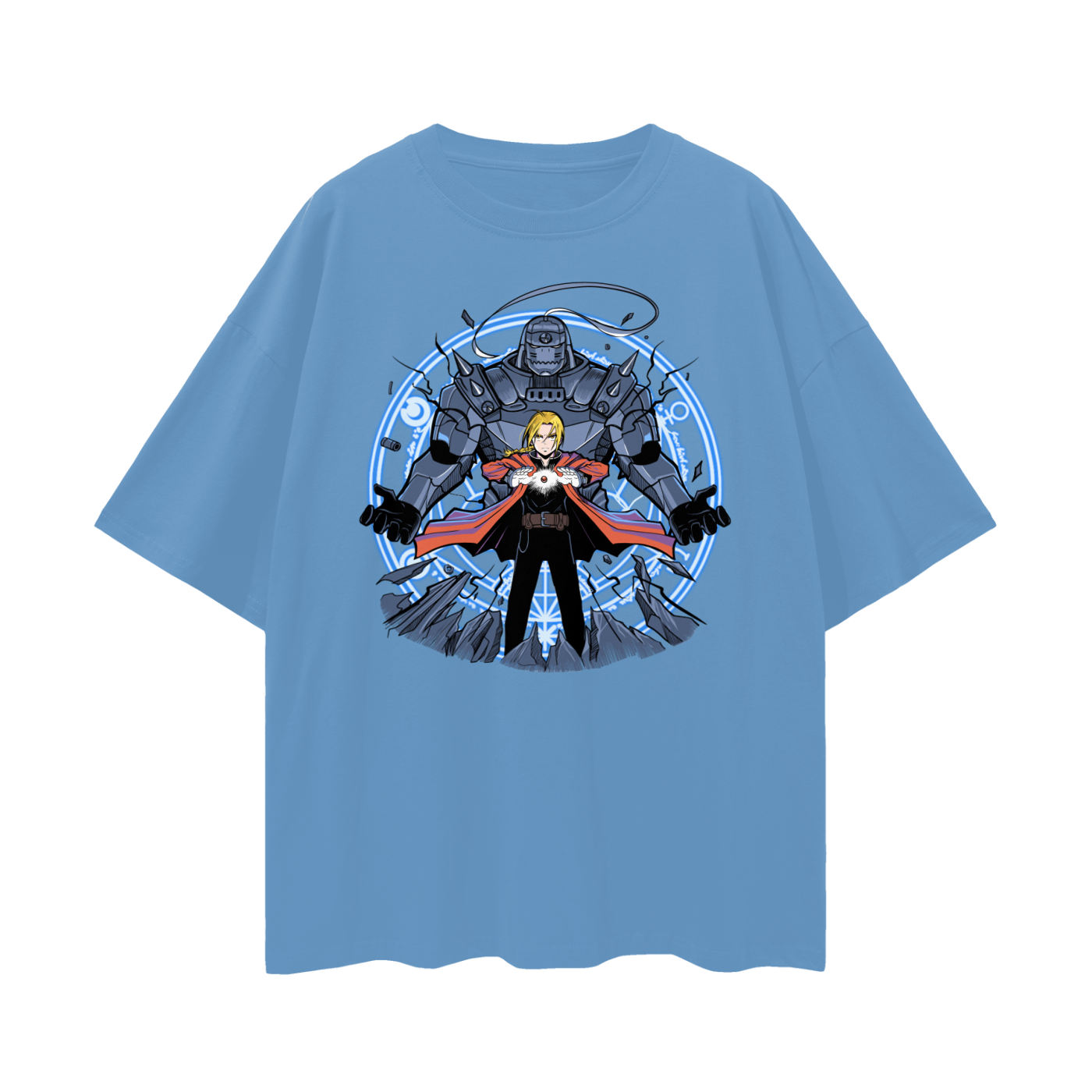 FULL METAL ALCHEMIST ELRIC BROTHERS COLOUR OVERSIZE T-SHIRT