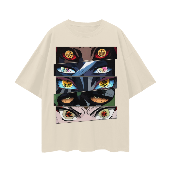T-SHIRT OVERSIZE DEMON SLAYER LUNE SUPÉRIEURE YEUX