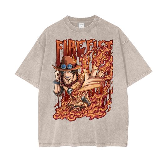 ONE PIECE SNOW WASH ACE T-SHIRT